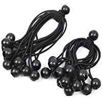 30 gomas elásticas con bola negra 12 cm + 18 cm- tensor de lona de goma con bola- goma para tiendas de campaña- lonas…